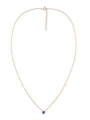 Natural Tanzanite Solitaire Gold Necklace