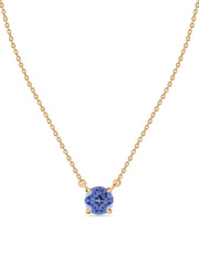 Natural Tanzanite Solitaire Gold Necklace