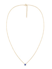 Natural Tanzanite Solitaire Gold Necklace