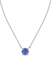 Natural Tanzanite Solitaire Gold Necklace