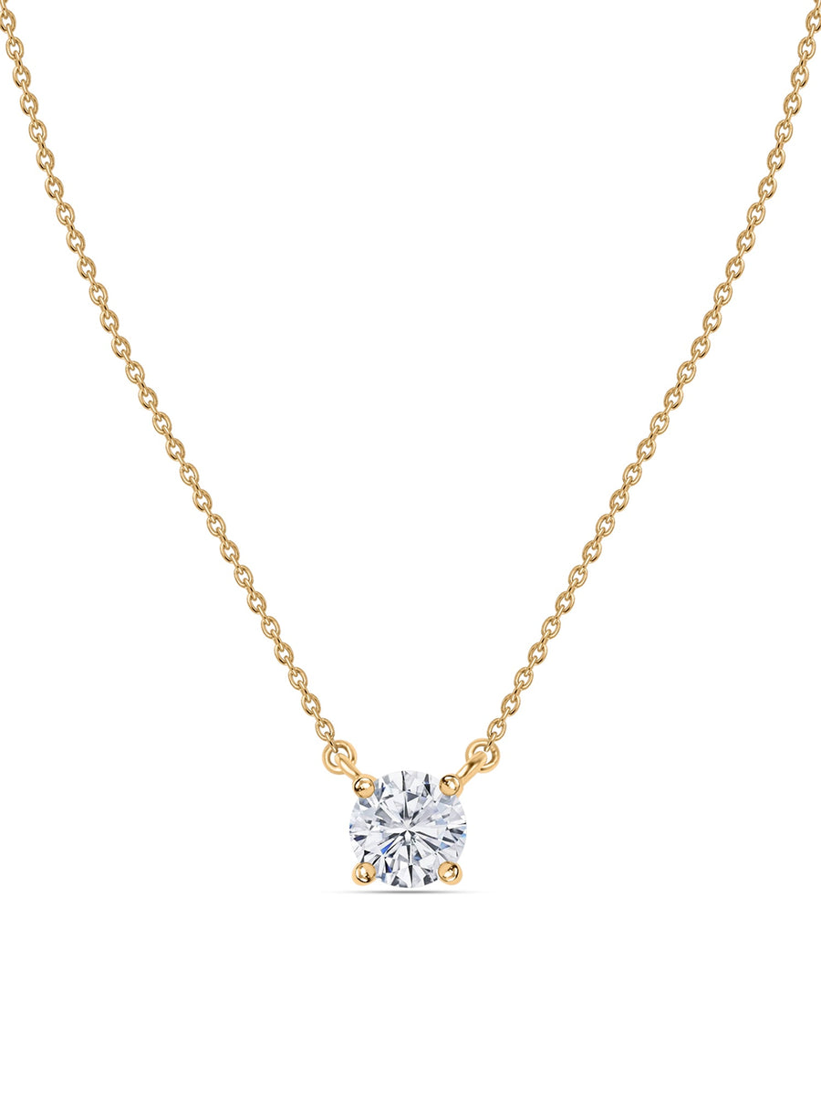 Lab Grown 0.50 Carat Solitaire Diamond Pendant With Chain