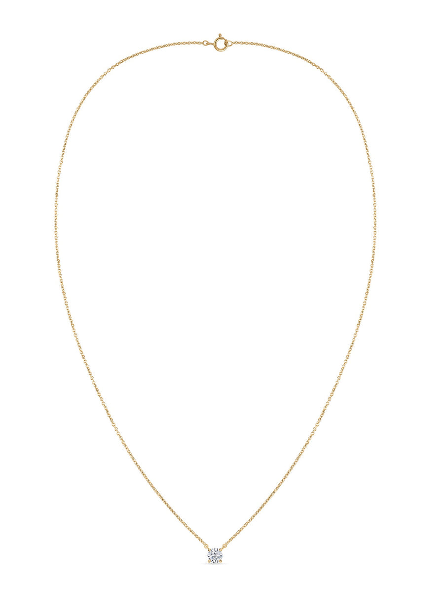 Lab Grown 0.50 Carat Solitaire Diamond Pendant With Chain