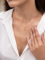 Emerald Flower Pendant For Women
