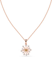 Snowflake Natural Citrine Gold Pendant With Chain