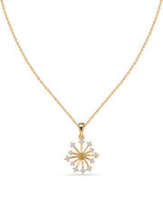 Snowflake Natural Citrine Gold Pendant With Chain