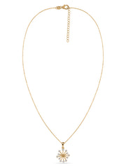 Snowflake Natural Citrine Gold Pendant With Chain