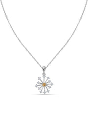 Snowflake Natural Citrine Gold Pendant With Chain