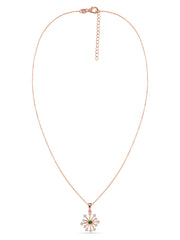 Snowflake Natural Green Tourmaline Round Gold Pendant With Chain