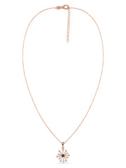 Snowflake Natural Iolite Round Gold Pendant With Chain