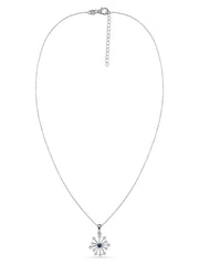 Snowflake Natural Iolite Round Gold Pendant With Chain