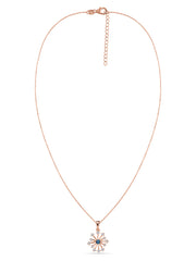 Snowflake Natural London Blue Topaz Round Gold Pendant With Chain