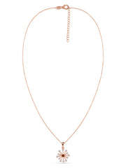 Snowflake Natural Madira Citrine Round Gold Pendant With Chain