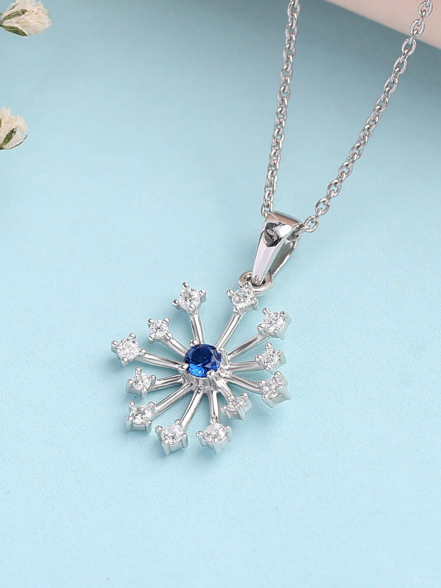 Sparkles Blue Sapphire Pendant For Women