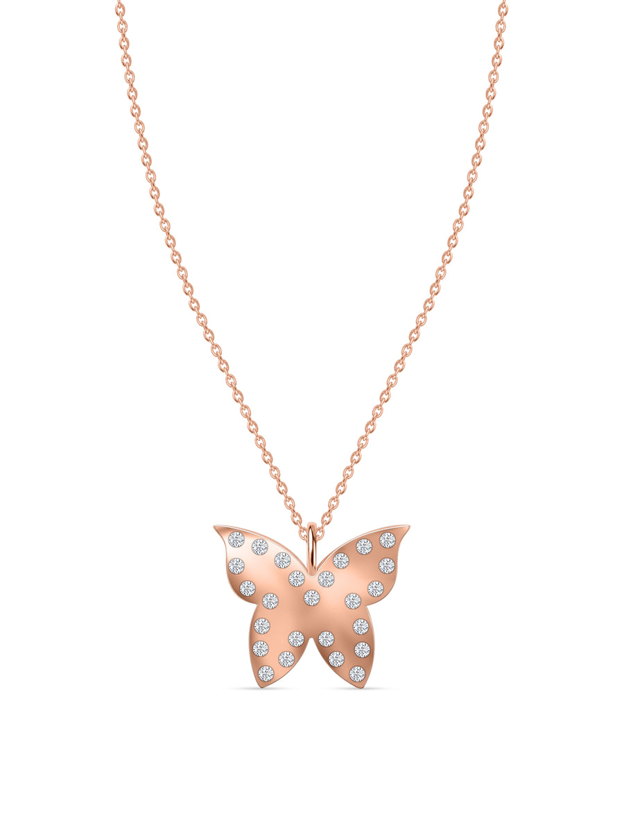 Papillon Lab Grown Diamond Butterfly Pendant With Chain