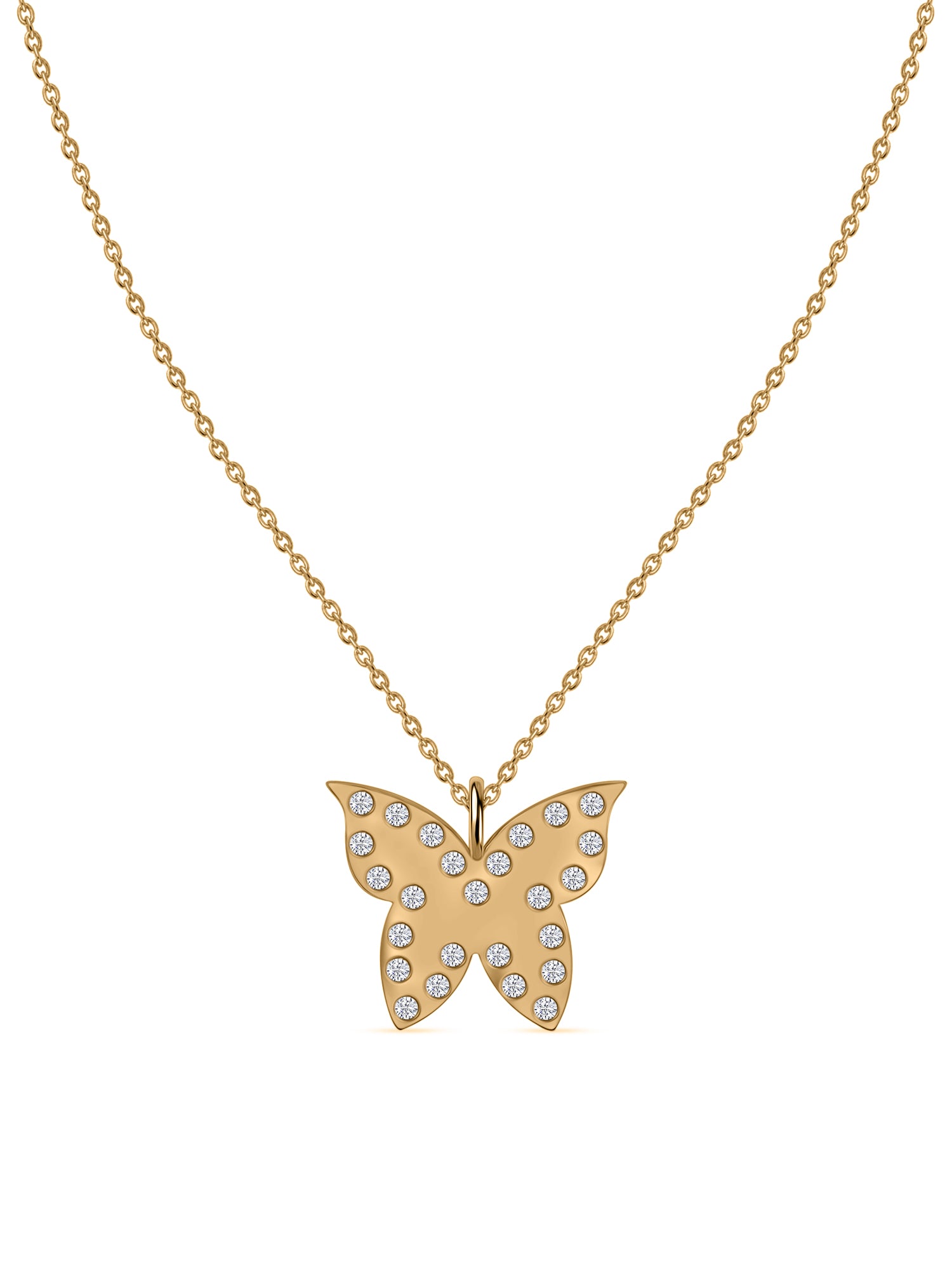 Papillon Lab Grown Diamond Butterfly Pendant With Chain