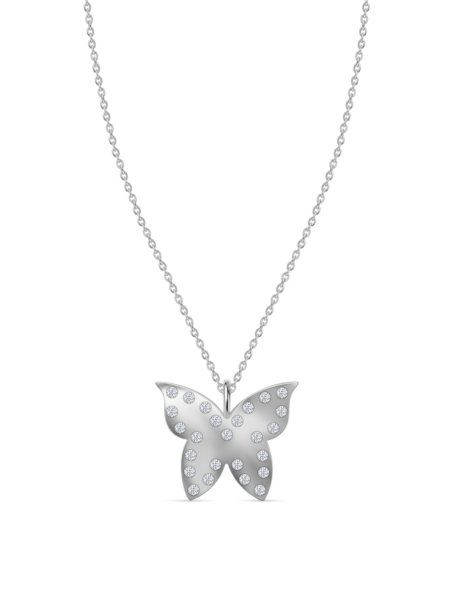 Papillon Lab Grown Diamond Butterfly Pendant With Chain