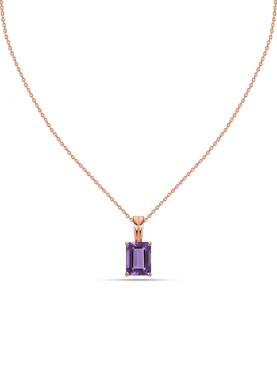 Elegant Natural Amethyst Gold Necklace