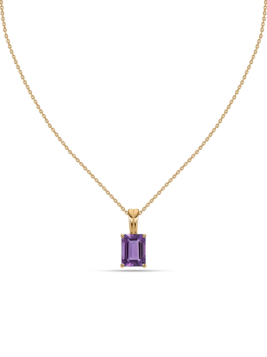 Elegant Natural Amethyst Gold Necklace