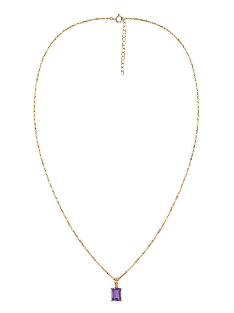 Elegant Natural Amethyst Gold Necklace