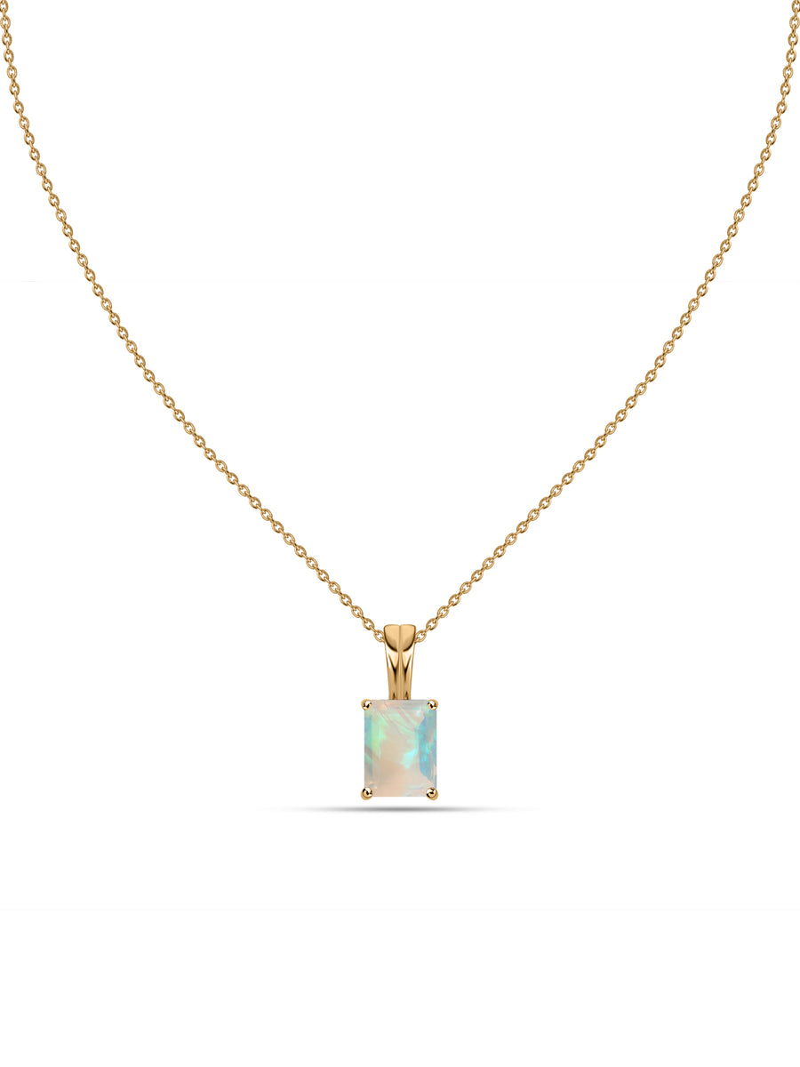 Elegant Ethiopian Opal Gold Necklace