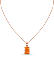 Elegant Natural Fire Opal Gold Necklace