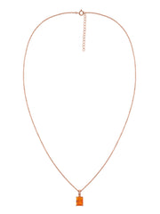 Elegant Natural Fire Opal Gold Necklace