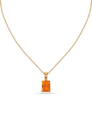 Elegant Natural Fire Opal Gold Necklace