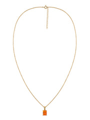 Elegant Natural Fire Opal Gold Necklace