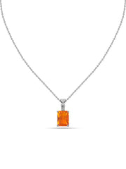 Elegant Natural Fire Opal Gold Necklace