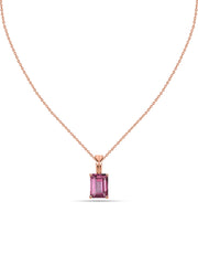 Elegant Natural Pink Topaz Gold Necklace