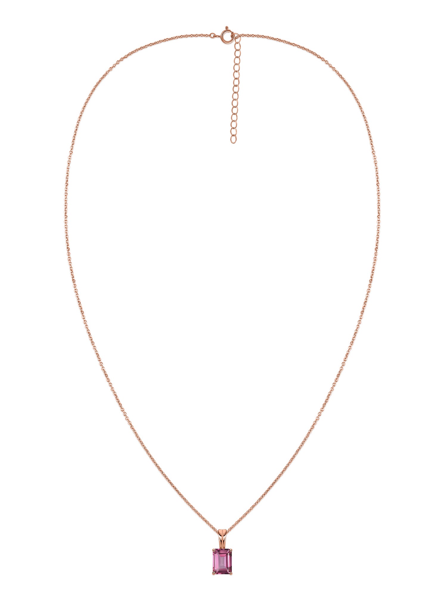 Elegant Natural Pink Topaz Gold Necklace