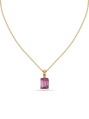 Elegant Natural Pink Topaz Gold Necklace