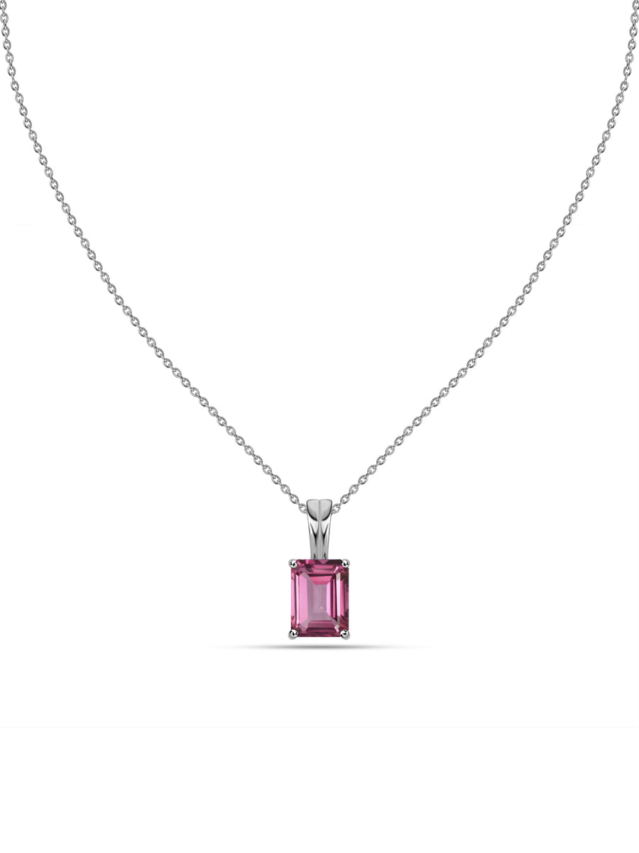Elegant Natural Pink Topaz Gold Necklace