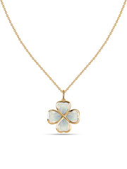 Natural Opal Gold Clover Pendant – A Token of Timeless Luck
