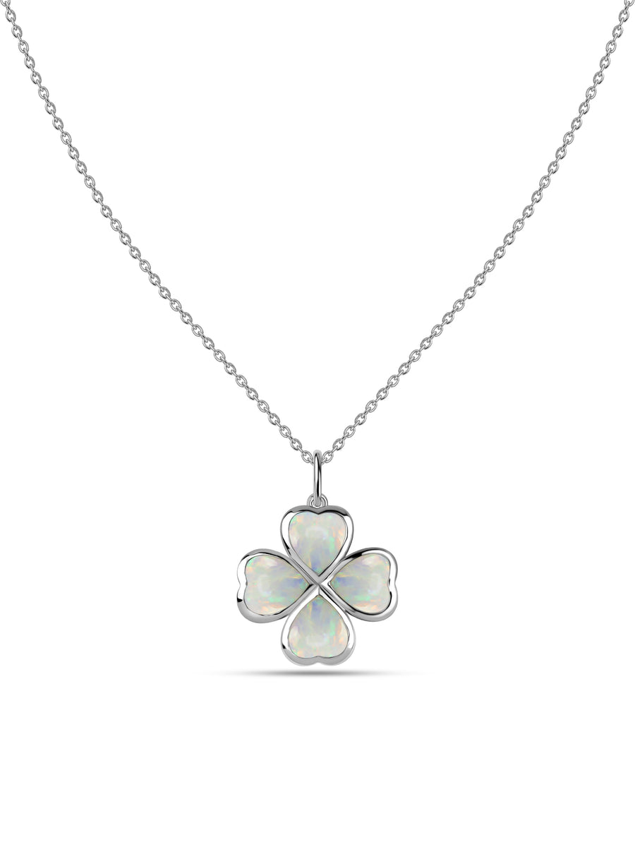 Natural Opal Gold Clover Pendant – A Token of Timeless Luck