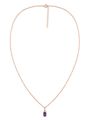 Natural Amethyst Solitaire Gold Necklace