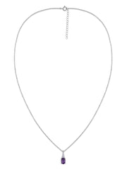 Amethyst Oval Gold Pendant with Sparkling Diamonds
