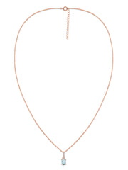 Natural Aquamarine Solitaire Gold Necklace