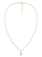 Aquamarine Oval Gold Pendant with Sparkling Diamonds