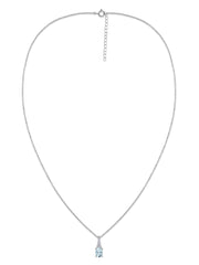 Natural Aquamarine Solitaire Gold Necklace