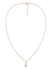 Natural Ethiopian Opal Solitaire Gold Necklace