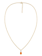 Fire Opal Oval Gold Pendant with Sparkling Diamonds