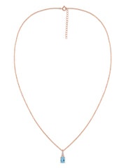 Blue Topaz Oval Gold Pendant with Sparkling Diamonds