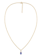 Tanzanite Oval Gold Pendant with Sparkling Diamonds