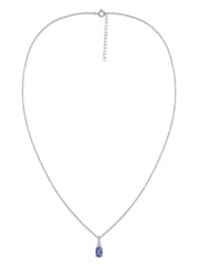 Tanzanite Oval Gold Pendant with Sparkling Diamonds