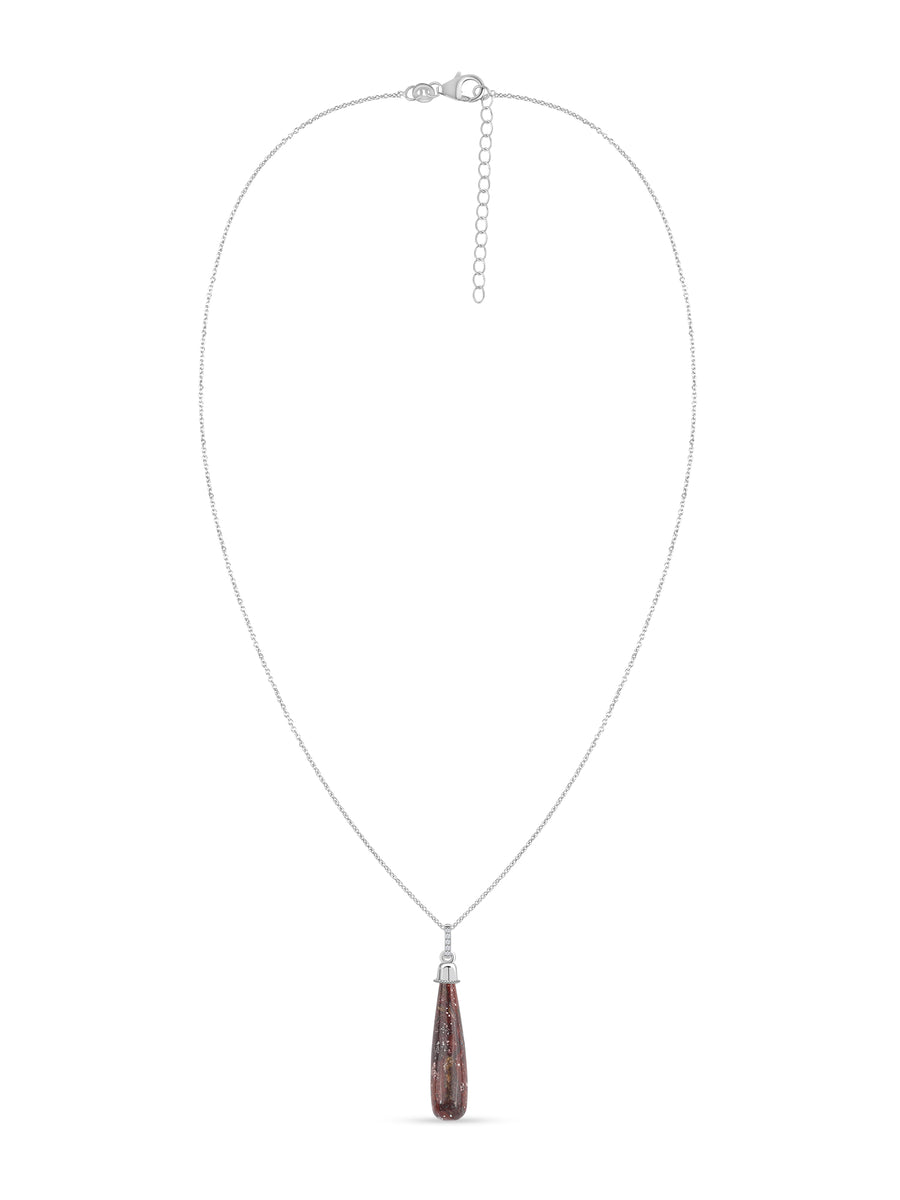 Natural Brown Turquoise Healing Drop Pendant With Chain
