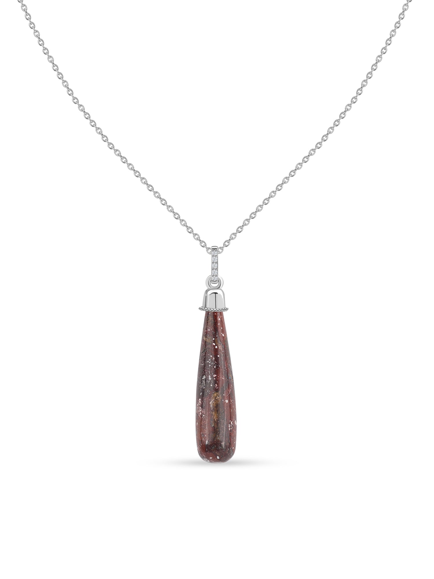 Natural Brown Turquoise Healing Drop Pendant With Chain