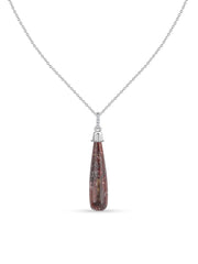 Natural Brown Turquoise Healing Drop Pendant With Chain