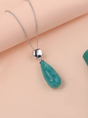 Natural Amazonite Healing Drop Pendant With Chain