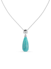 Natural Amazonite Healing Drop Pendant With Chain